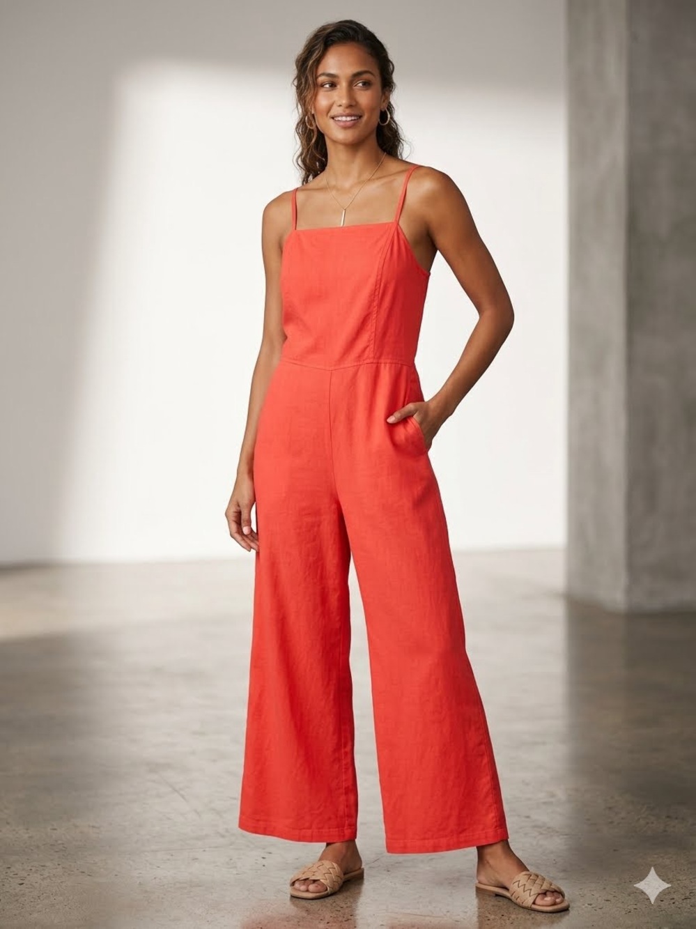 Old Navy Red Spaghetti Strap Jumpsuit